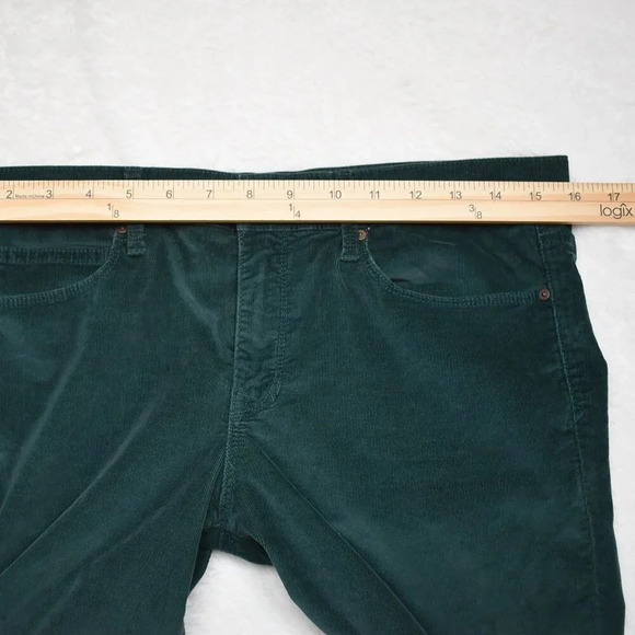 GAP 1969 Fine Corduroy Legging Jean Sz 29R Pants 5 Pocket Mid Rise Green Boho - Picture 14 of 15